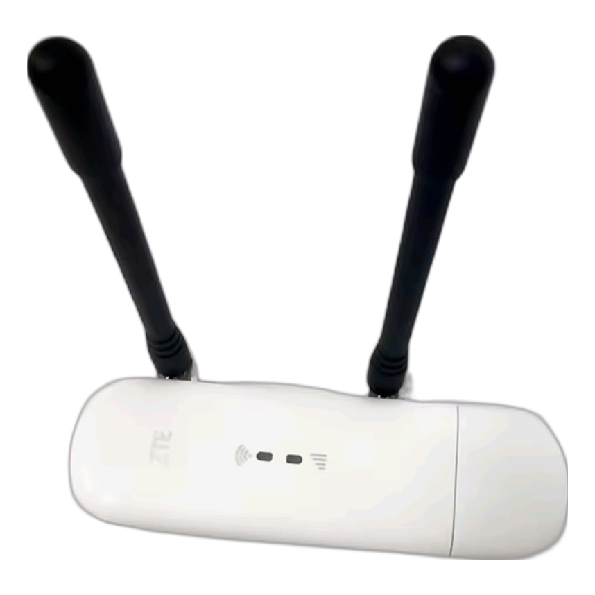 ZTE MF79U USB 4G modem with a Wi-Fi hotspot and antenna connectors